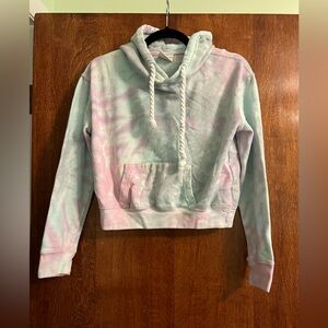 Pastel Tie-Dye Cropped Hoodie